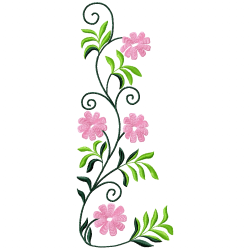 Flowers And Tree Embroidery Design 7